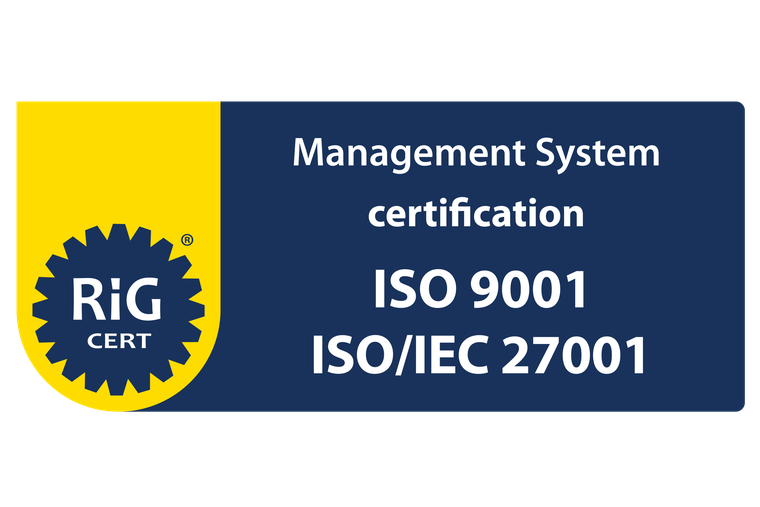 Oznake sertifikacije ISO 9001 i ISO/IEC 27001